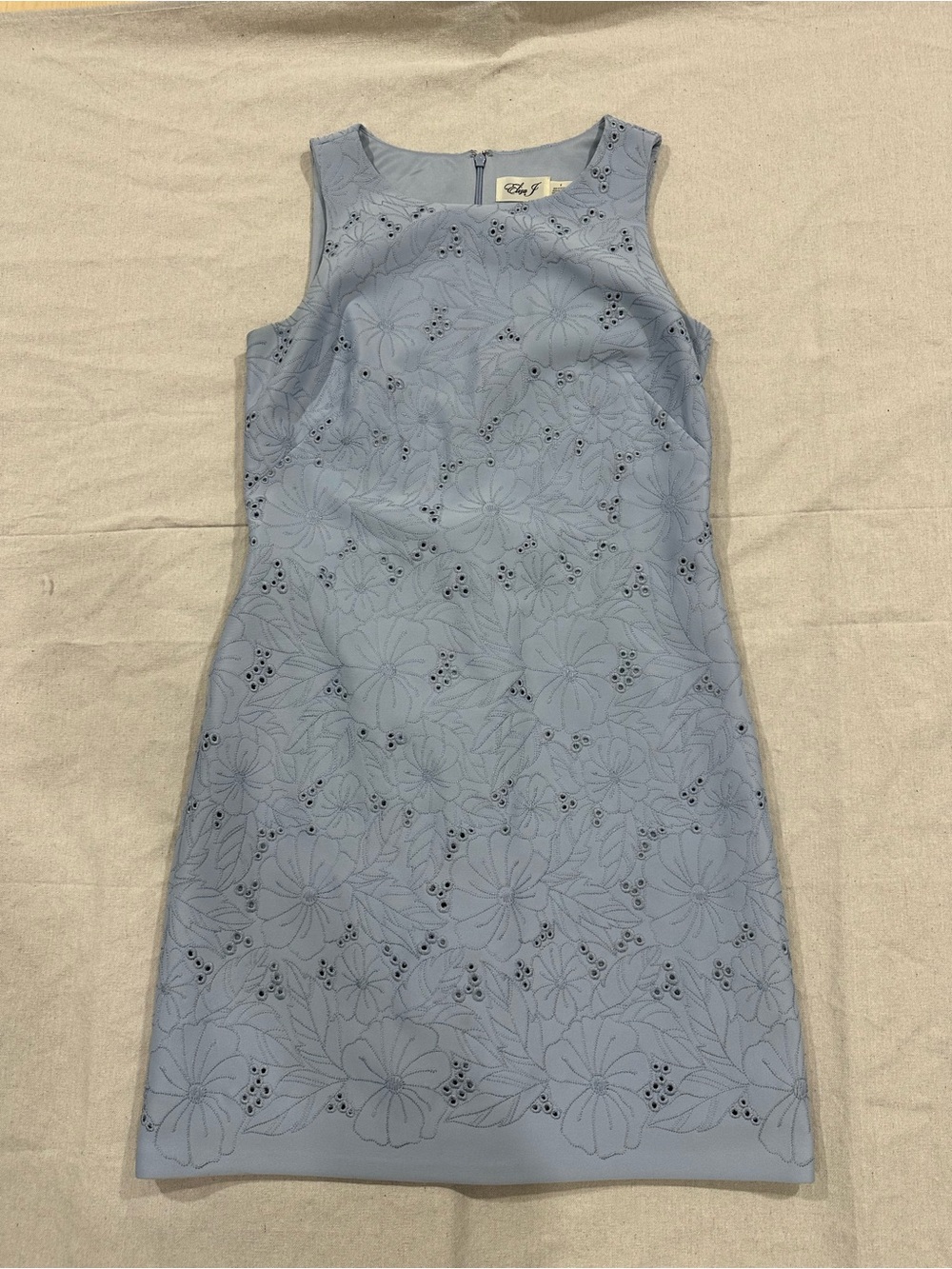 Eliza J Powder Blue Floral Eyelet Midi Dress -Size 6 - Picture 2 of 6
